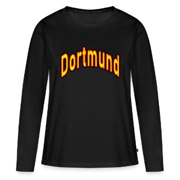 Dortmund - T-shirt manches longues Premium bio Femme - noir - Devant - Julia (174cm)