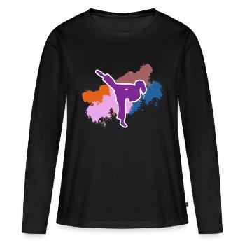 Woman Karate Free Time Gift Karateka Sport - Women's Premium Organic Long Sleeve Shirt - black - Front - Julia (174cm)