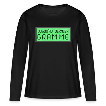 jusqu'au dernier gramme - T-shirt manches longues Premium bio Femme - noir - Devant - Julia (174cm)