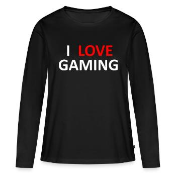 Jeu PC de jeu - T-shirt manches longues Premium bio Femme - noir - Devant - Julia (174cm)