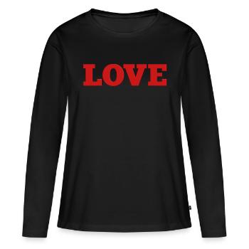 LOVE - T-shirt manches longues Premium bio Femme - noir - Devant - Julia (174cm)