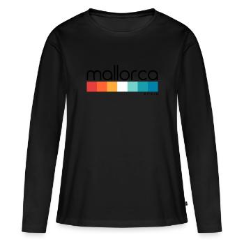 Mallorca - Spanien - Islas Baleares - Balearen - Frauen Premium Bio Langarmshirt - Schwarz - Vorne - Julia (174cm)