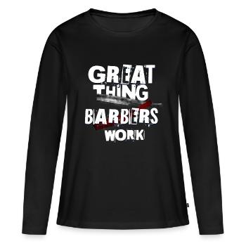 Super chose que les barbiers travaillent 2 - T-shirt manches longues Premium bio Femme - noir - Devant - Julia (174cm)