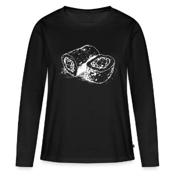 Sushi Hand gezeichnet - Frauen Premium Bio Langarmshirt - Schwarz - Vorne - Julia (174cm)