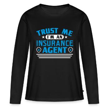 Vendeur d’assurance Agent d’assurance - T-shirt manches longues Premium bio Femme - noir - Devant - Julia (174cm)