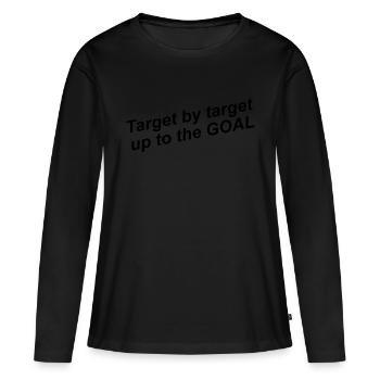 Objectifs Vie Objectifs Volonté Mentalité - T-shirt manches longues Premium bio Femme - noir - Devant - Julia (174cm)