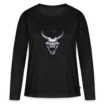 Cauchemar avant le café - T-shirt manches longues Premium bio Femme - noir - Devant - Julia (174cm)