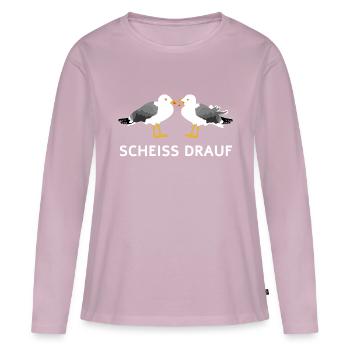 Möwe, Seemöwe, Vogel, Sprüche, Schwarzer Humor - Frauen Premium Bio Langarmshirt - Altrosa - Vorne - Julia (174cm)