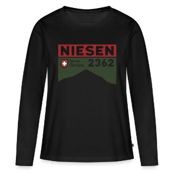 Niesen Montagne Randonnée Randonnée Piste Cyclable Souvenir - T-shirt manches longues Premium bio Femme - noir - Devant - Julia (174cm)
