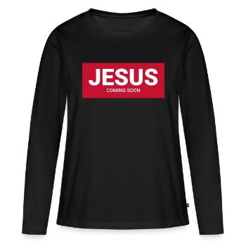 Jesus - T-shirt manches longues Premium bio Femme - noir - Devant - Julia (174cm)