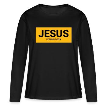 Jesus - T-shirt manches longues Premium bio Femme - noir - Devant - Julia (174cm)