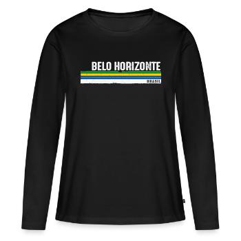 Rétro Vintage Belo Horizonte - Célébrez - T-shirt manches longues Premium bio Femme - noir - Devant - Julia (174cm)