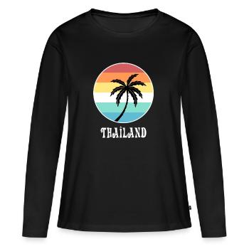 Thaïlande - T-shirt manches longues Premium bio Femme - noir - Devant - Julia (174cm)