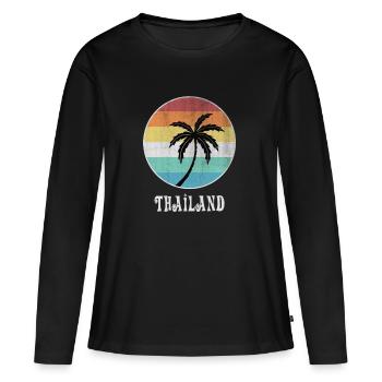 Thaïlande - T-shirt manches longues Premium bio Femme - noir - Devant - Julia (174cm)