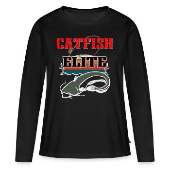 Poisson-chat Elite - T-shirt manches longues Premium bio Femme - noir - Devant - Julia (174cm)