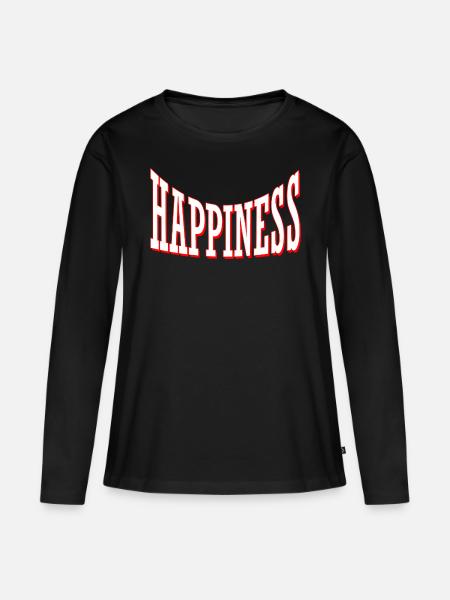 happy happiness happiness happy luck lucky shirt - Women's Premium Organic Long Sleeve Shirt - black