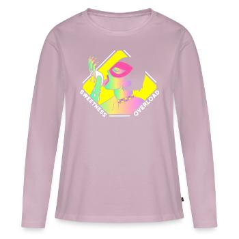 SURCHARGE ÉROTIQUE SEXY FILLE DOUCEUR - T-shirt manches longues Premium bio Femme - rose poudré - Devant - Julia (174cm)