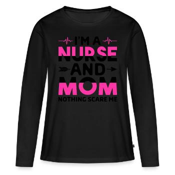 Idée cadeau de mère pour la fête des mères Meilleure mère - T-shirt manches longues Premium bio Femme - noir - Devant - Julia (174cm)