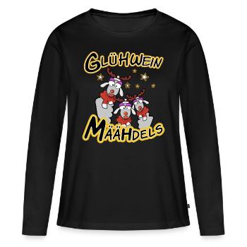 Weihnachtsmarkt Glühwein Määhdels - Frauen Premium Bio Langarmshirt - Schwarz - Vorne - Julia (174cm)