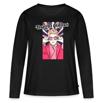 Helle Farben - Frauen Premium Bio Langarmshirt - Schwarz - Vorne - Julia (174cm)