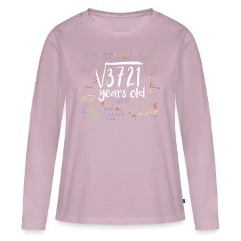 61st Birthday Square Root of 3721: 61 Years Old - Women's Premium Organic Long Sleeve Shirt - dusky pink - Front - Julia (174cm)