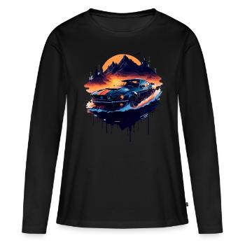 Klassischer Sportwagen - Frauen Premium Bio Langarmshirt - Schwarz - Vorne - Julia (174cm)