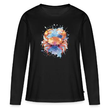 I AM ♋️ CANCER ♋️ - Women's Premium Organic Long Sleeve Shirt - black - Front - Julia (174cm)