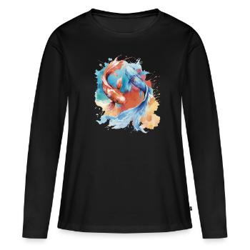 I AM ♓️ PISCES ♓️ - Frauen Premium Bio Langarmshirt - Schwarz - Vorne - Julia (174cm)