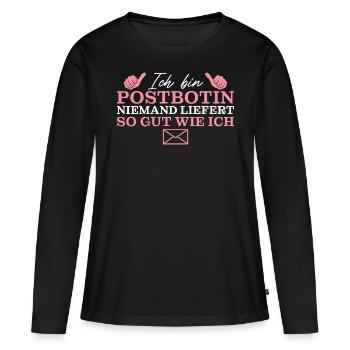 Post Mitarbeiterin Paketdienst Humor Postbotin - Frauen Premium Bio Langarmshirt - Schwarz - Vorne - Julia (174cm)