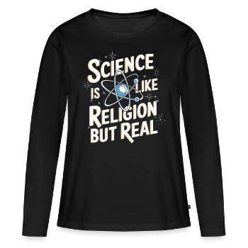 Atheismus Atheist Anti-Religion Agnostiker - Frauen Premium Bio Langarmshirt - Schwarz - Vorne - Julia (174cm)