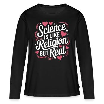 Atheismus Atheist Anti-Religion Agnostiker - Frauen Premium Bio Langarmshirt - Schwarz - Vorne - Julia (174cm)