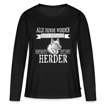 Alle Hunde Herder - Frauen Premium Bio Langarmshirt - Schwarz - Vorne - Julia (174cm)