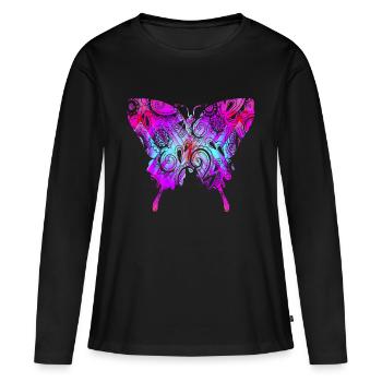 Cadeau Goa Psytrance - T-shirt manches longues Premium bio Femme - noir - Devant - Julia (174cm)