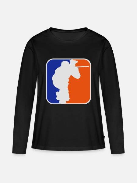 Paintball Logo - Frauen Premium Bio Langarmshirt - Schwarz
