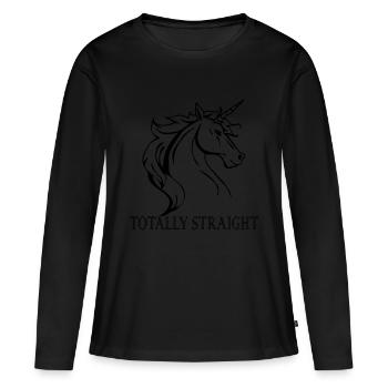 Cheval cheval cheval équitation - T-shirt manches longues Premium bio Femme - noir - Devant - Julia (174cm)