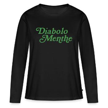 Diabolo menthe - T-shirt manches longues Premium bio Femme - noir - Devant - Julia (174cm)