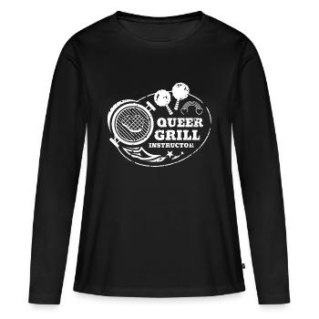 Queer Grill Instructor Shirt - Frauen Premium Bio Langarmshirt - Schwarz - Vorne - Julia (174cm)
