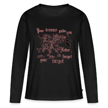 Greif Ziel - Frauen Premium Bio Langarmshirt - Schwarz - Vorne - Julia (174cm)