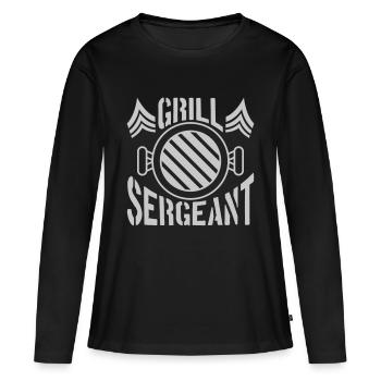 Grill Sergeant BBQ Grillparty - Frauen Premium Bio Langarmshirt - Schwarz - Vorne - Julia (174cm)