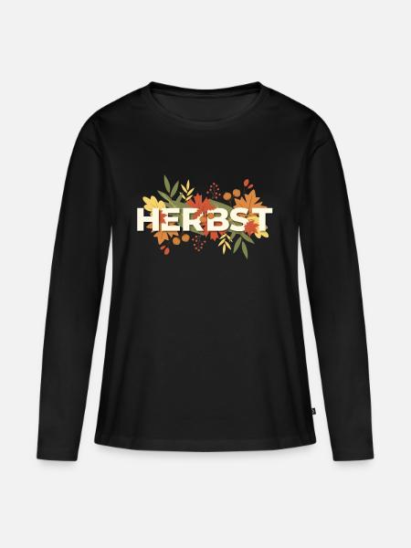 Herbst | Jahreszeit - Frauen Premium Bio Langarmshirt - Schwarz