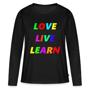 AIMER EN DIRECT APPRENDRE - T-shirt manches longues Premium bio Femme - noir - Devant - Julia (174cm)