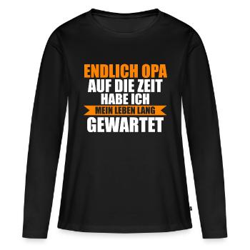Großvater Großpapa Opi Opa - Frauen Premium Bio Langarmshirt - Schwarz - Vorne - Julia (174cm)