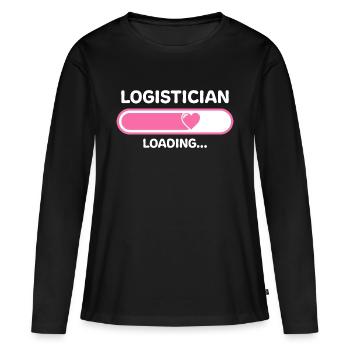 Logistikerin Loading Ladebalken - Frauen Premium Bio Langarmshirt - Schwarz - Vorne - Julia (174cm)