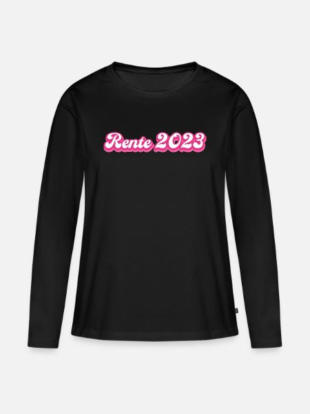 Rente 2023 Rentnerin Ruhestand Geschenkidee - Frauen Premium Bio Langarmshirt - Schwarz