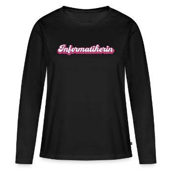 Informatikerin Informatik Studieren Geschenk - Frauen Premium Bio Langarmshirt - Schwarz - Vorne - Julia (174cm)