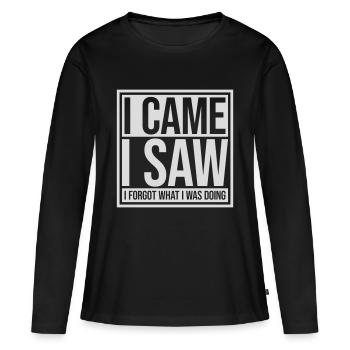 Je suis venu voir oublier - T-shirt manches longues Premium bio Femme - noir - Devant - Julia (174cm)