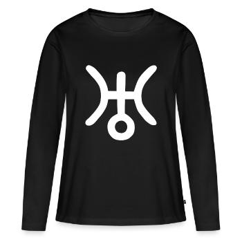 Symbole astrologique Uranus, Verseau - T-shirt manches longues Premium bio Femme - noir - Devant - Julia (174cm)