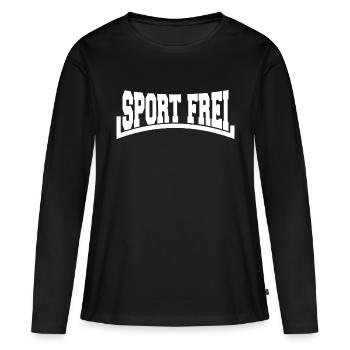 SPORT FREI Ultras Hooligans Fankurve Fussball - Frauen Premium Bio Langarmshirt - Schwarz - Vorne - Julia (174cm)