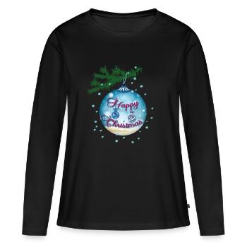 Blaue Kugel - Frauen Premium Bio Langarmshirt - Schwarz - Vorne - Julia (174cm)