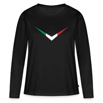 Italien Flagge Ornament - Frauen Premium Bio Langarmshirt - Schwarz - Vorne - Julia (174cm)